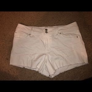 White jean shorts